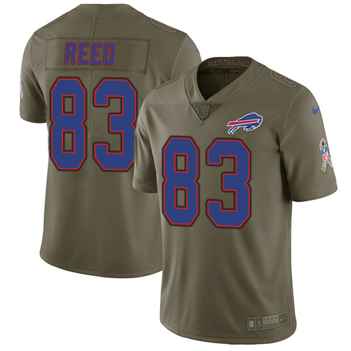 Nike Bills #83 Andre Reed Olive Men's Stitched NFL Limited Salute To Service Jersey - Click Image to Close